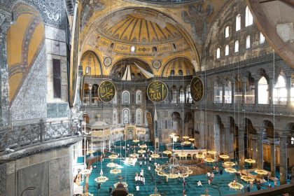 The interior of the hagia sophia is majestic