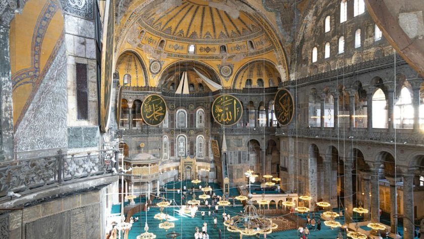 The interior of the hagia sophia is majestic