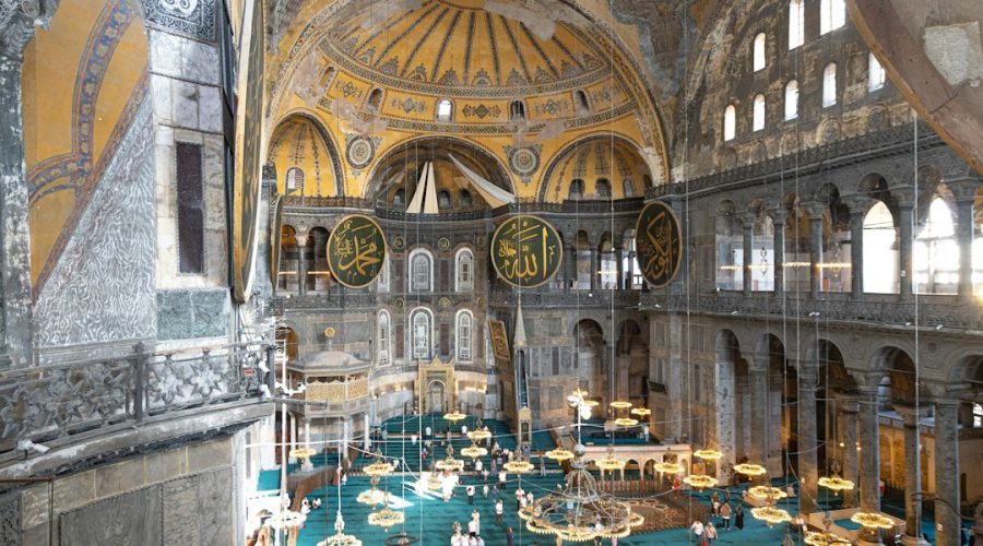 The interior of the hagia sophia is majestic